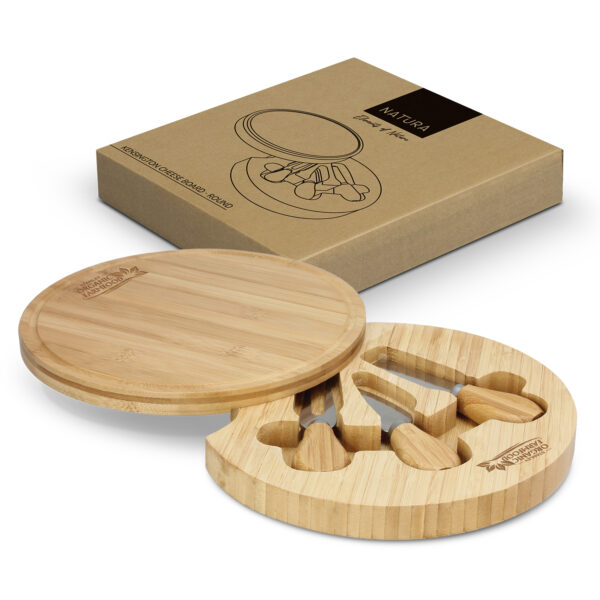 Round Cheese Board Set with  3-Pieces Cheese Knife