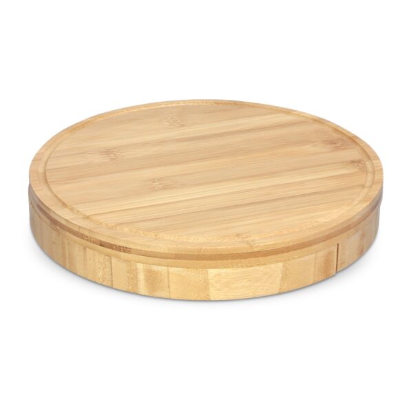 Round Cheese Board Set with  3-Pieces Cheese Knife