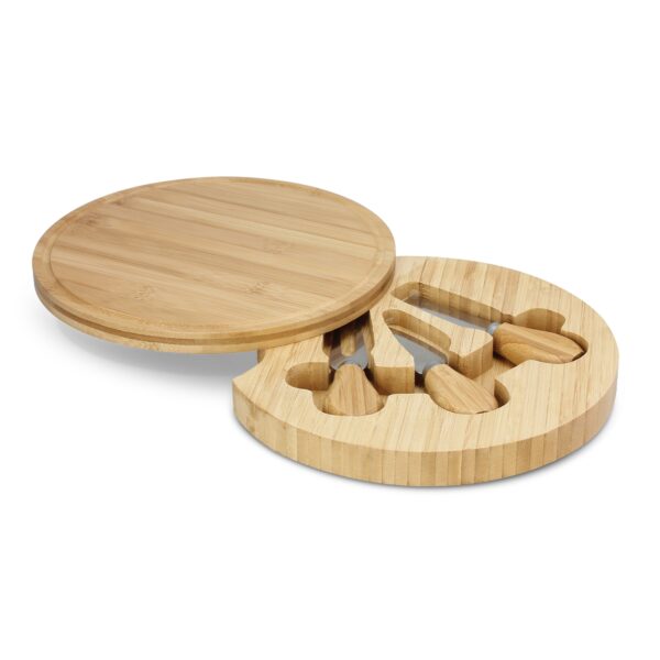 Round Cheese Board Set with  3-Pieces Cheese Knife