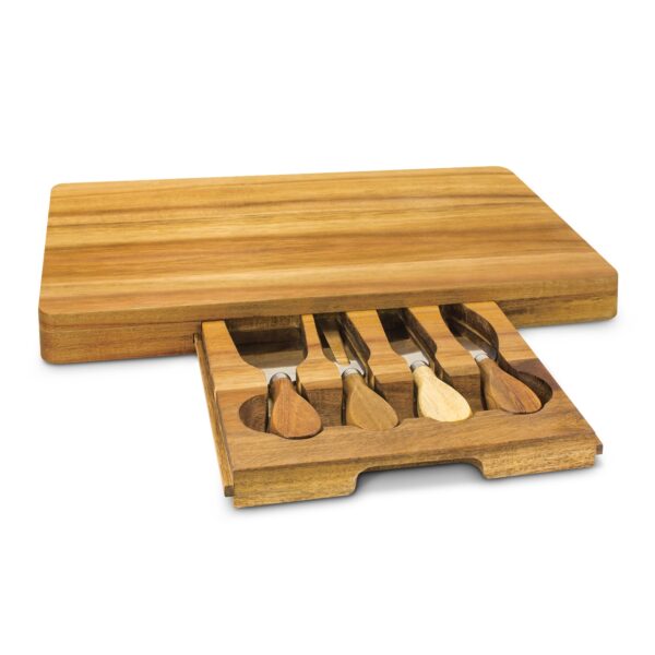 Retangular Acacia Cheese Board set with 4-pieces Cheese Knife
