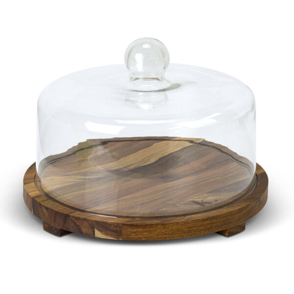 Acacia Cake Display with Glass Dome