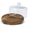 Acacia Cake Display with Glass Dome