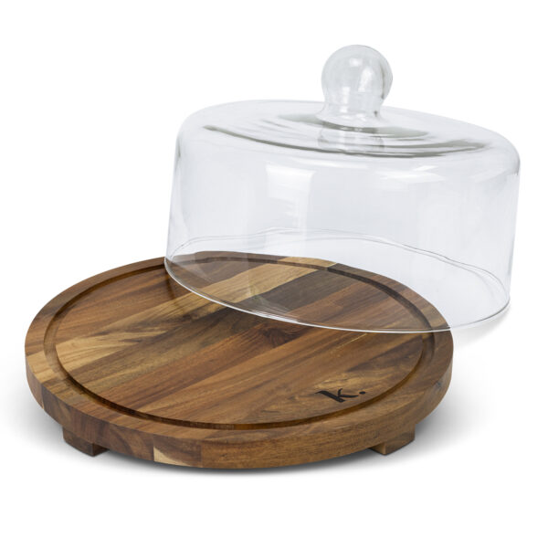 Acacia Cake Display with Glass Dome